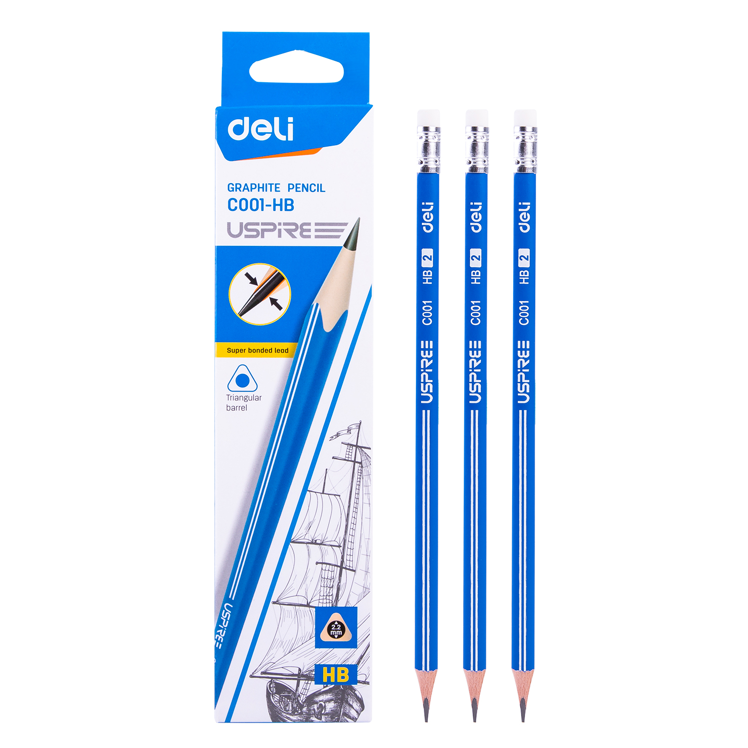 Deli-EC001-HB Graphite Pencil