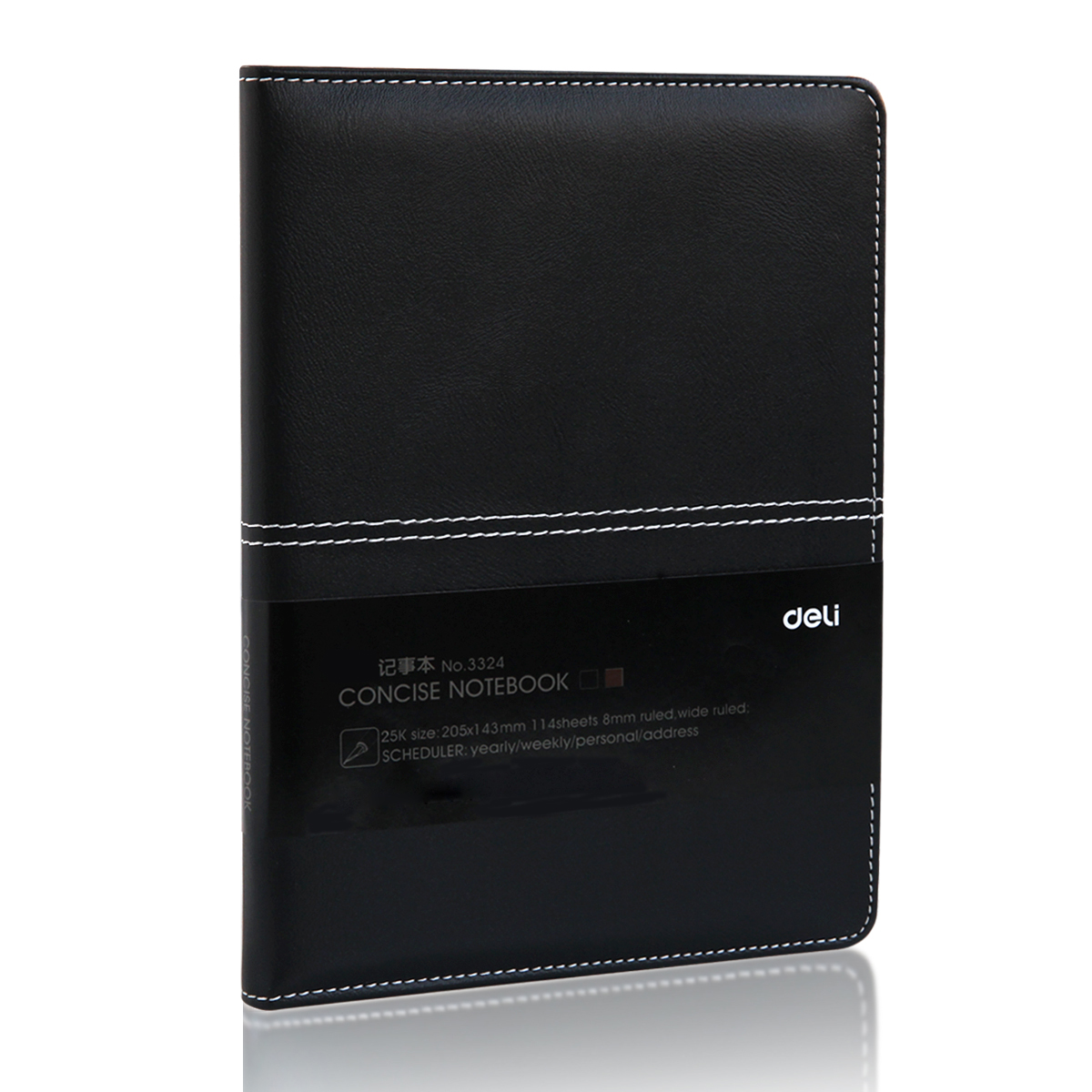 Deli-3324 Leather Cover Notebook