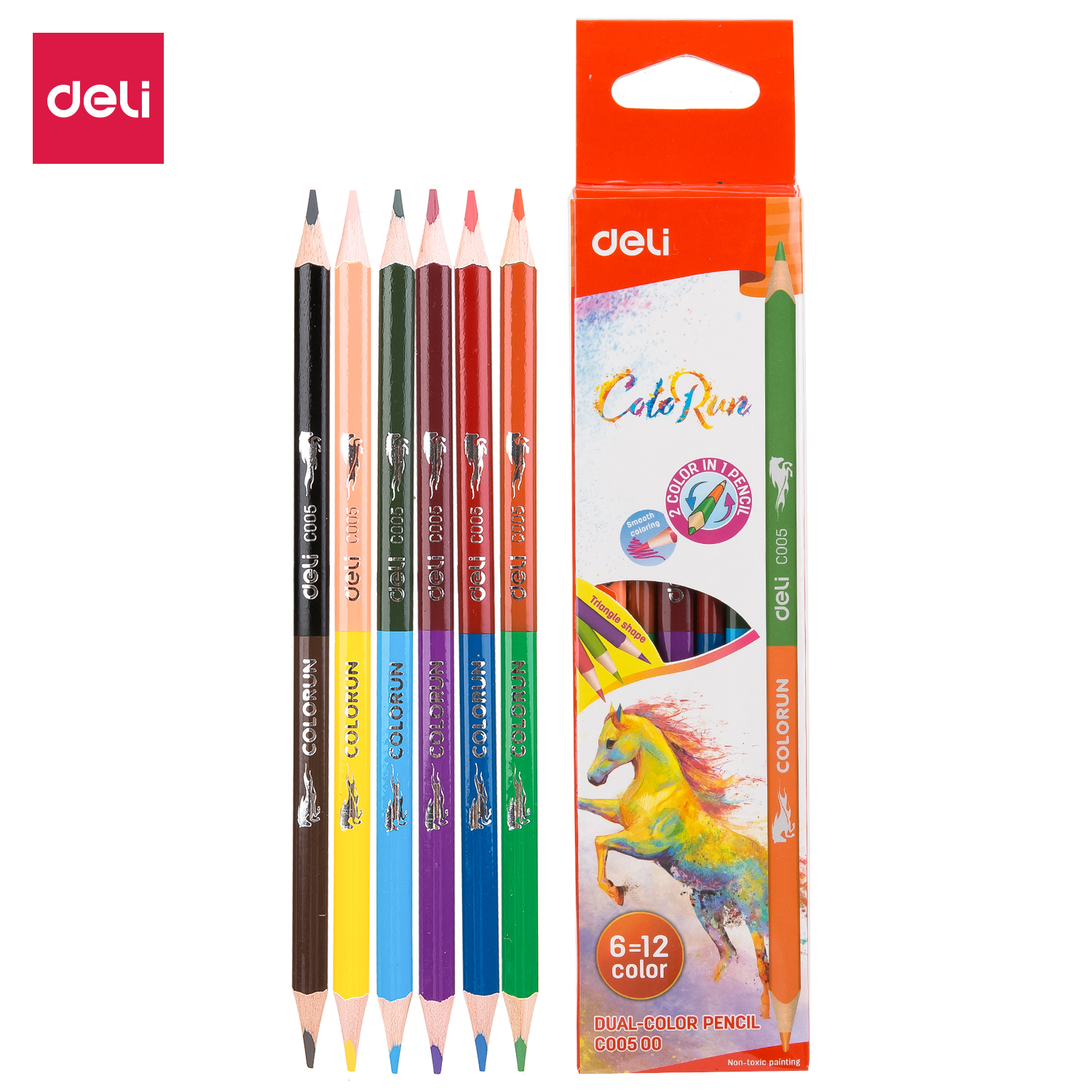 Deli-EC00500 Dual Colored Pencil