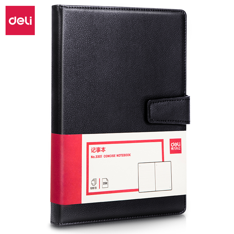 Deli-3301 Leather Cover Notebook