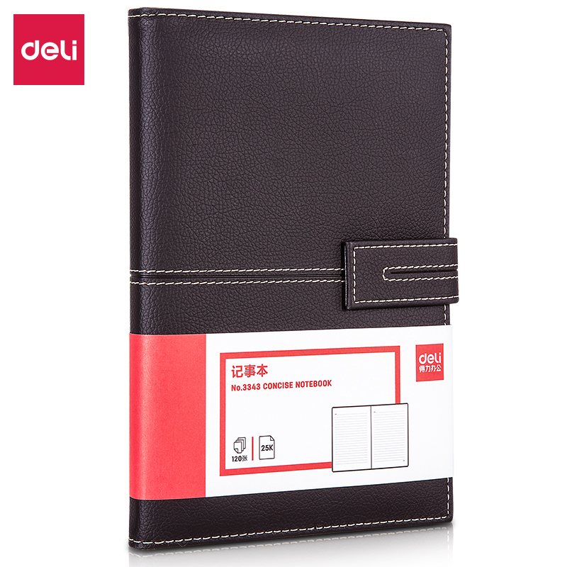 Deli-3343 Leather Cover Notebook