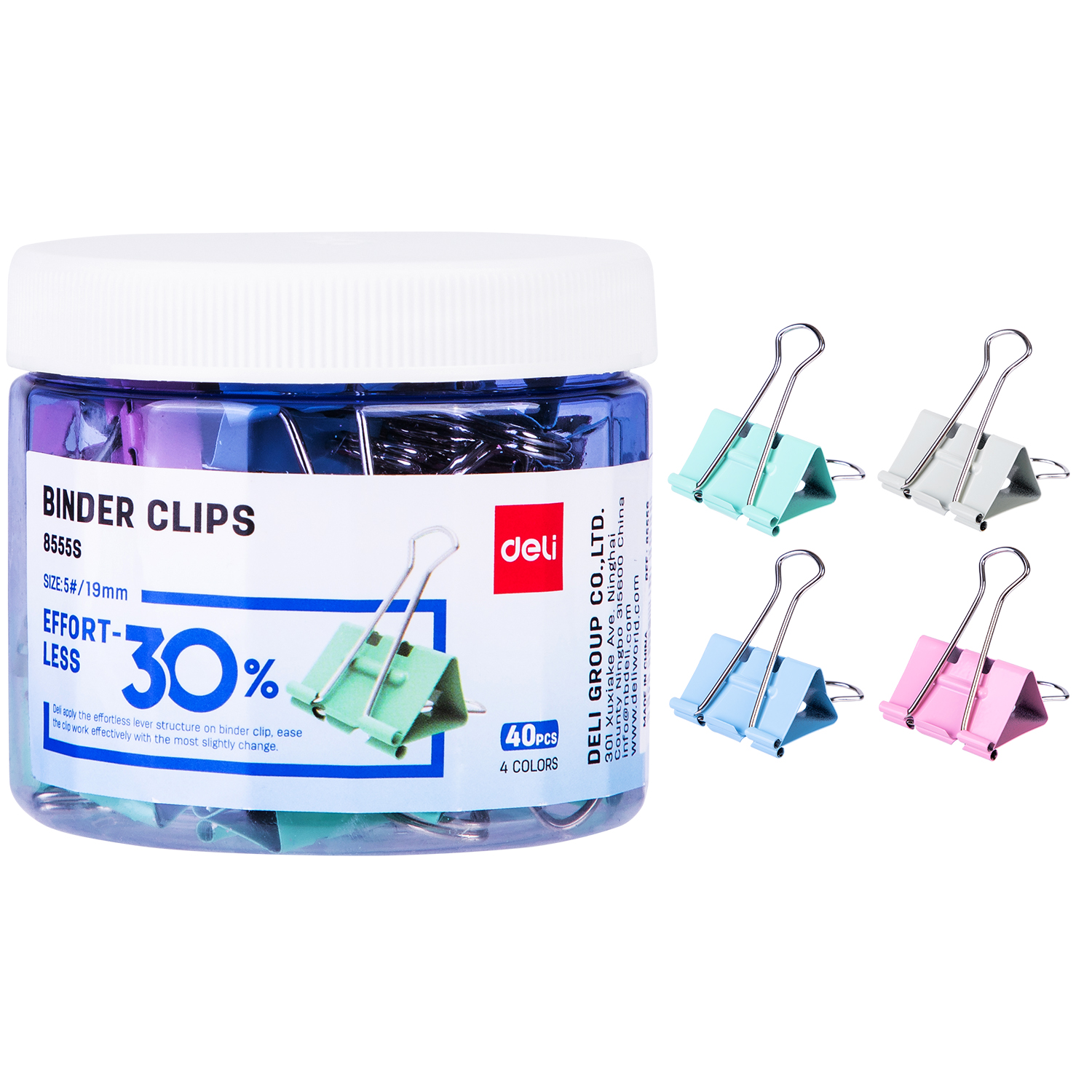 Deli-E8555S Effortless Binder Clip