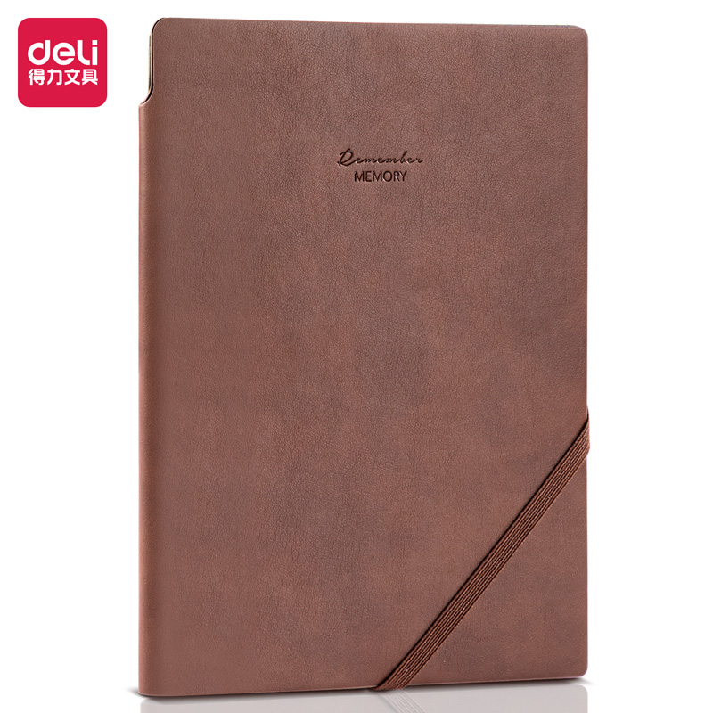 Deli-22215 Leather Cover Notebook