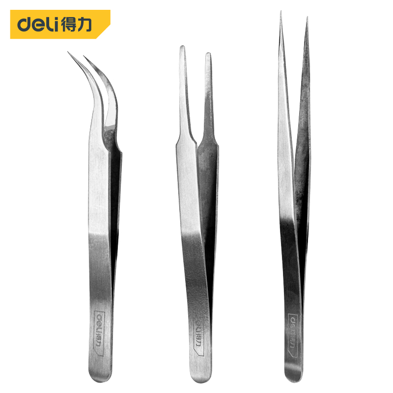 Deli-DL396003B Stainless Steel Tweezers Set