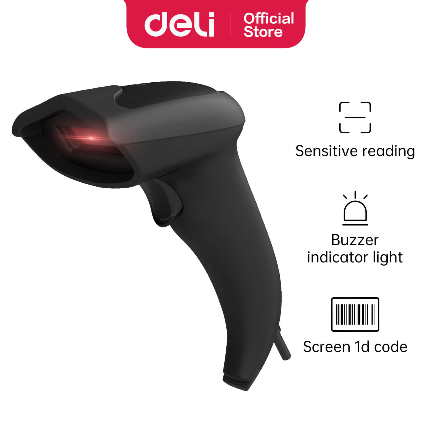 Deli-ES201 Handheld Barcode Scanner