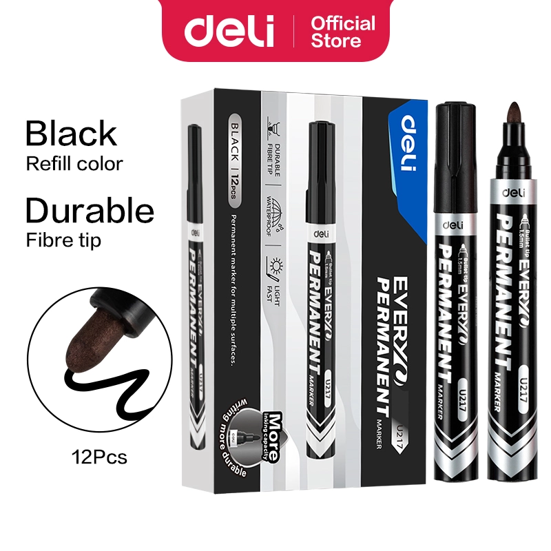 Deli-EU217-BK Permanent Marker