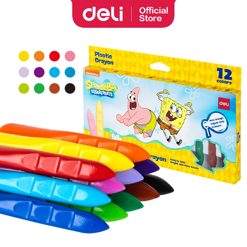 deli ec220 12 plastic crayon1